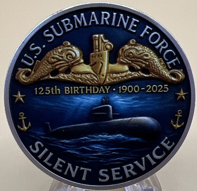 #ad #ad * US Navy Challenge Coin Submarine Service Celebration Of 125 Years Of Service $9.95