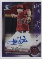 2022 Bowman Draft Chrome Pick Purple Refractor 214/250 Victor Mederos Auto 11ur