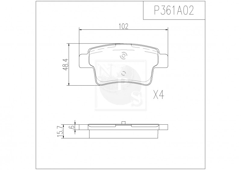 Plaquettes de frein arriere P361A02 sans sifflement pour Citroen C3