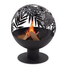 Feuerschale Feuerstelle schwarz Eisen 1000°C feuerfest Funkenschutz Garten Kugel