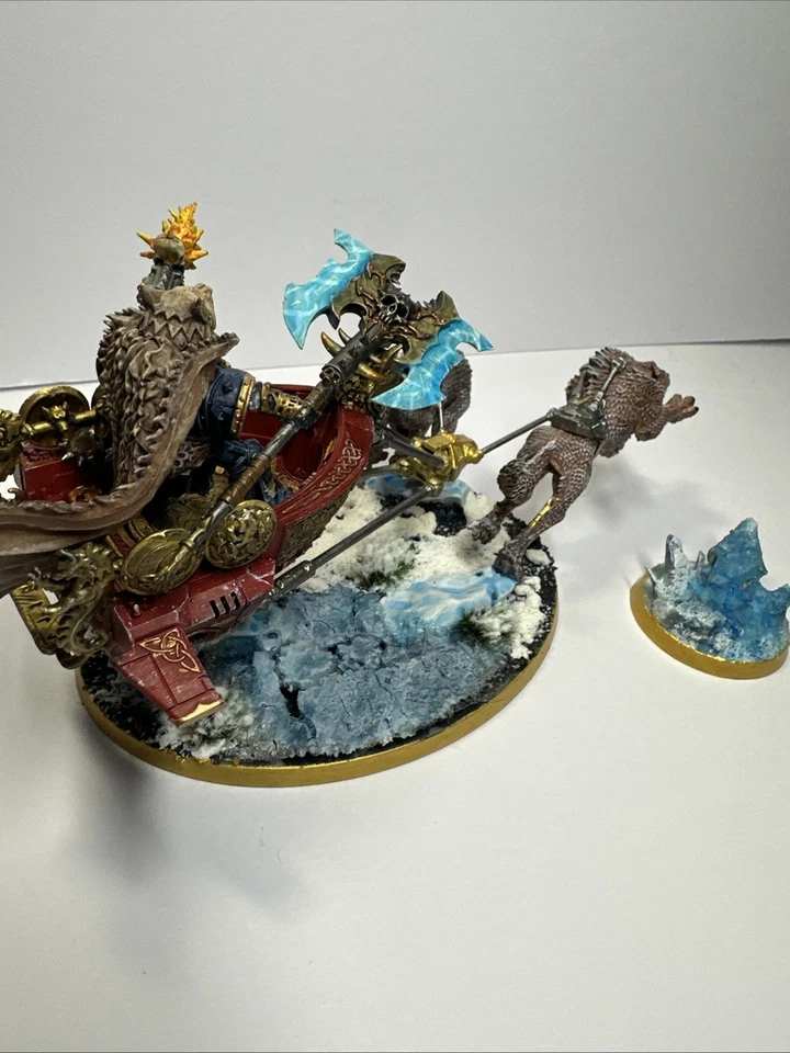 warhammer 40k space wolves Logan grimnar on stormrider fully painted/assembled. - Image 3 of 4