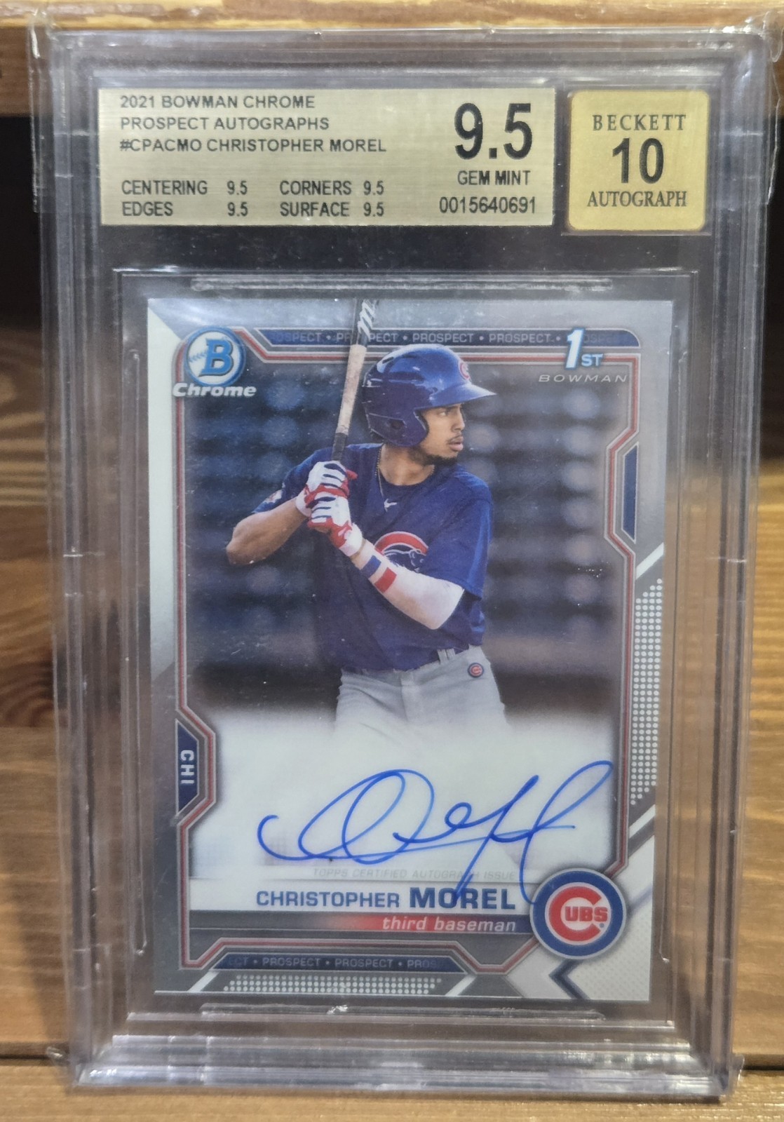 🔥 Christopher Morel 🔥 2021 1st Bowman Chrome Auto RC BGS 9.5 GEM  Tampa B Rays