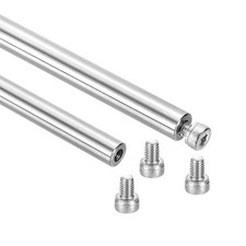 2Pcs Linear Motion Rod Shaft Guide, 8x250mm Chrome Plated End Linear Steel Rods
