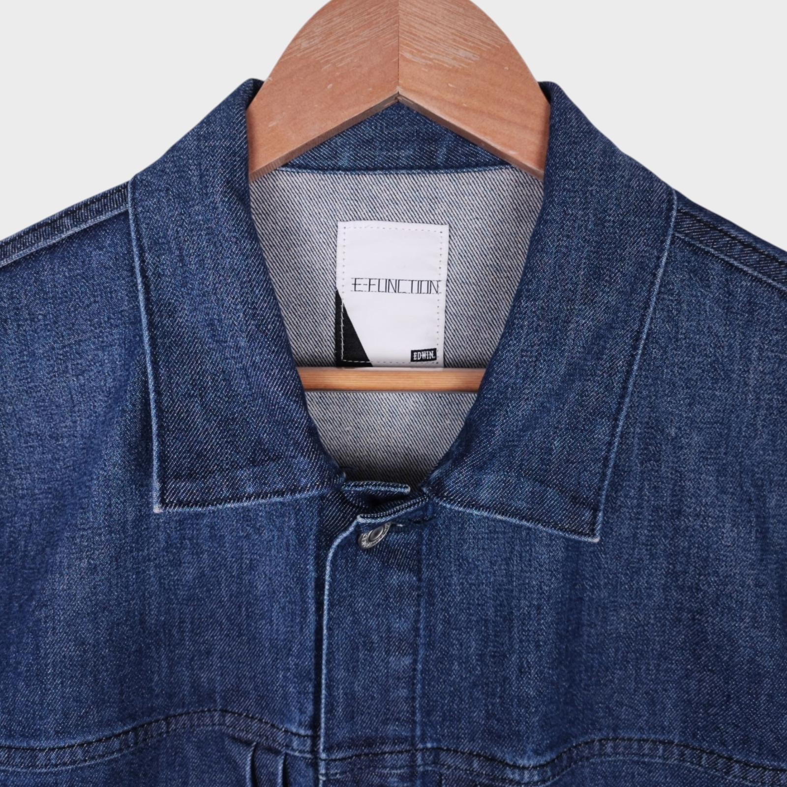 EDWIN Men's Blue Denim E-Function Trucker Jacket … - image 3