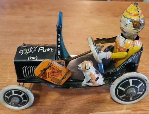 1920's Marx Car Lizzie of the Valley XO-7-11 RARE "4 Wheels No Brakes" Wind-Up