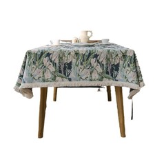 Bohemian Embroidered Tablecloth Heavyweight Linen Cotton 140x200cm for Dining