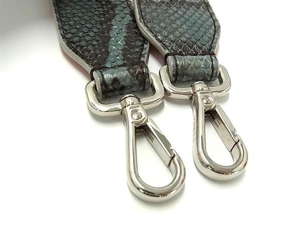 FENDI Python Shoulder Strap Blue Leather used Exc… - image 3