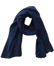 Unbranded Scarf Unisex Blue Metallic Knit Minimalist Simple Warm 63X12