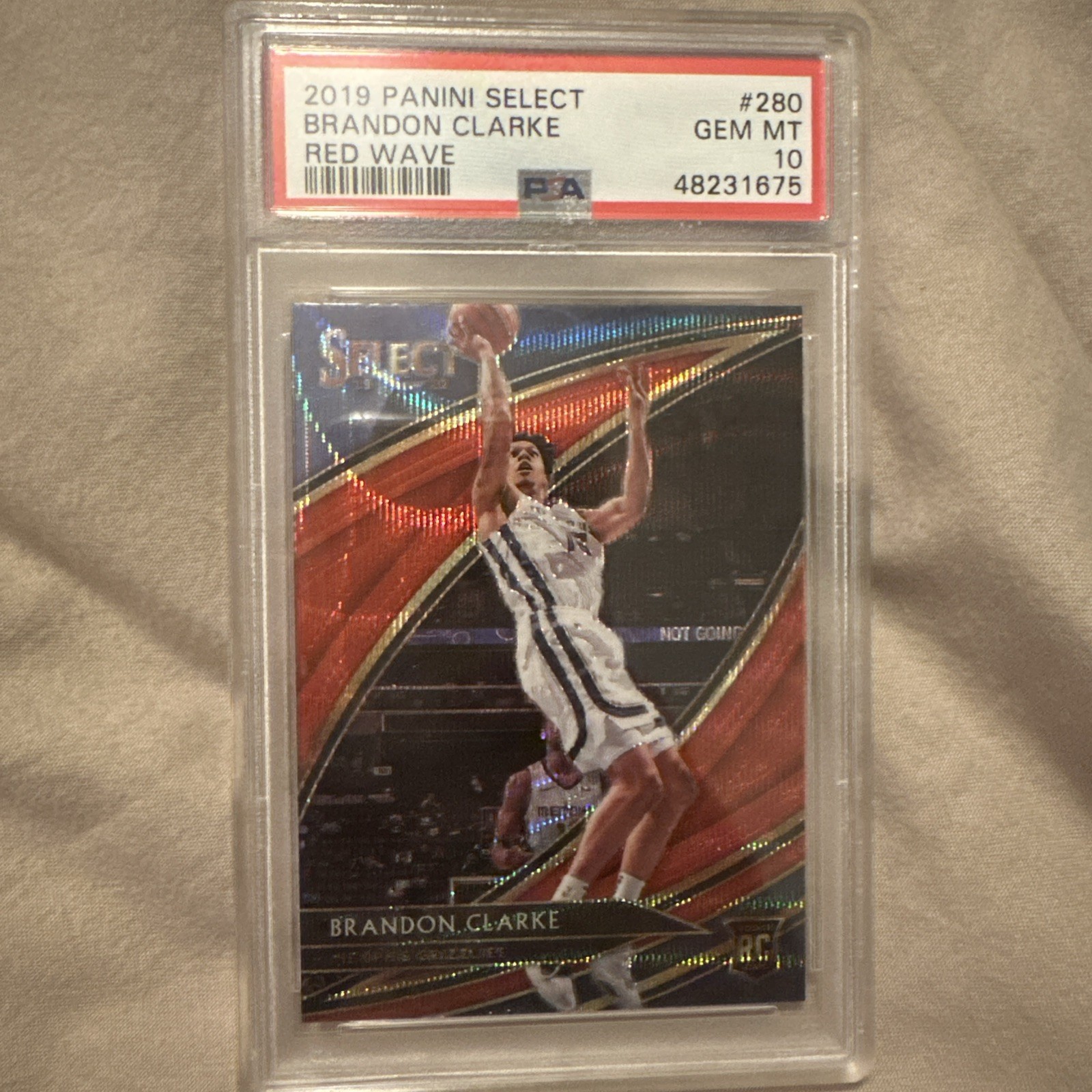 2019 Panini Select Brandon Clarke Rookie Red Wave #280 (RC) PSA 10