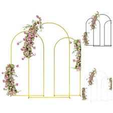 Outsunny Metal Arch Backdrop Stand Set of 3, 7/6.5/6 ft Wedding Arch Frame