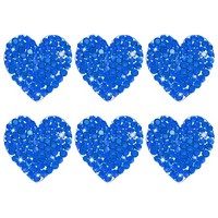 6Er-Set Strass-Herz AufbüGler 2,5Cm Blau FüR DIY Basteln