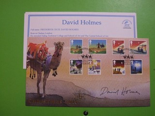 BUCKINGHAM FDC 2015 CHRISTMAS SIGNED DAVID HOLMES STAMP DESIGNER & ARTIST SE
