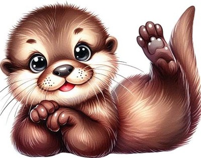 Bunte niedliche Otter Wandkunst Schlafzimmer Fenster Dekor Vinyl Aufkleber Abziehbild 6 Größen