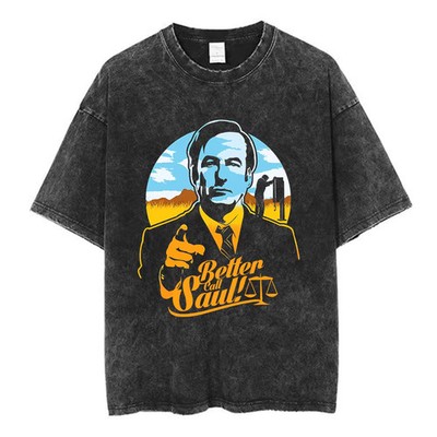 Breaking Bad Better Call Saul T Shirt y2k Washed Black Graphic Tee Mens Unisex