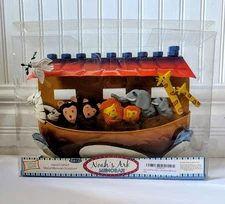 Rite Lite Noah's Ark Childrens Menorah Upcycled Metal Handmade Hanukkah Chanukah