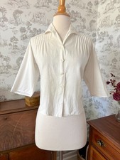Authentic Antique 1910s Edwardian White Shirtwaist Top Blouse: Historical, Costu
