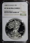 1989-S (PF70 Ultra Cameo) Proof American Silver Eagle $1 ASE NGC