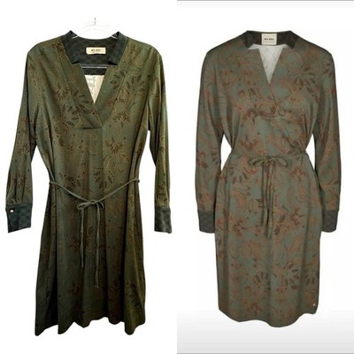 Mos Mosh Size 40 12 Aus 8 US Olive Green Paisley Marrakech Shift Dress