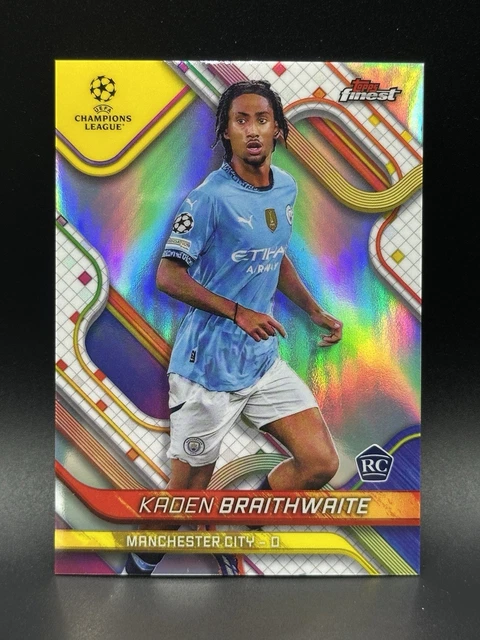 2025 Topps Finest Kaden Braithwaite Refractor Rookie RC #156 Manchester City