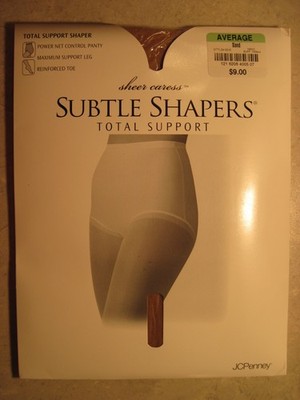 1 Pair JC Penney Penny Subtle Shapers Total Support Sand Pantyhose AVERAGE