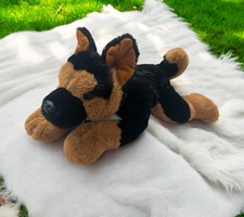 FAO Schwarz German Shepherd Plush stuffed animal Dog Brown Black Soft 12.5 in