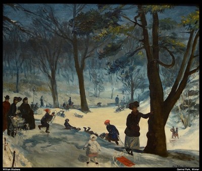 William Glackens Central Park Winter O 1 Kunstdruck Poster Wanddeko elegant Exh