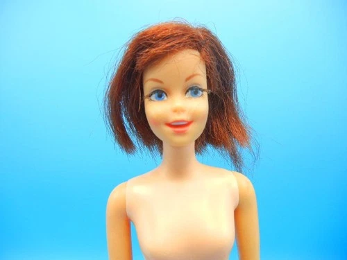 Vintage '66 Mattel Barbie CASEY Doll #1180 TNT Auburn Titan Gold Earring Japan