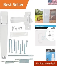 High-Quality White Push Button Latch for Storm Doors - Effortless Installation