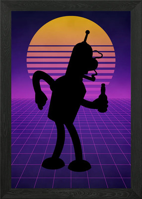 Retro Bender B Rodriguez Gerahmtes Wandbild Poster Leinwanddruck Bild