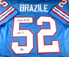 Robert Brazile / Autographed Houston Oilers Custom Football Jersey / Beckett