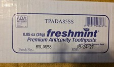 Freshmint Anticavity Toothpaste 0.85 oz Hotel Travel Size 36 Pack Exp 9/24/27