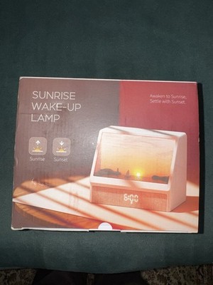 Flumy Sunrise Wake Up Light Alarm Clock Sound Machine White Noise Lamp New