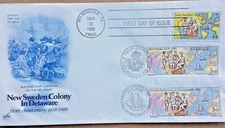FDC C117 350th Anniversary Of New Sweden  Dual Cancellation with Sweden