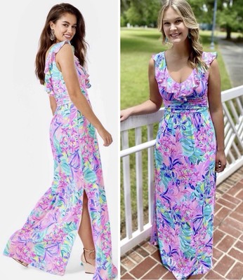 lilly pulitzer mirella maxi dress Lilly Pulitzer Mirella Maxi Dress (Size L) (Multi It Was All A Dream)