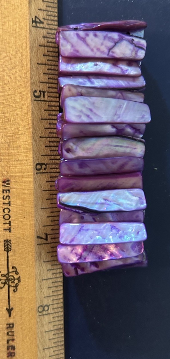 Gorgeous Purple Abalone Shell Stretch Bracelet - image 7