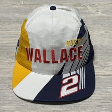 Vintage Rusty Wallace Hat Cap Snap Back Mens One Size NASCAR Racing 50th 90s