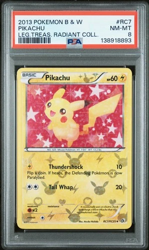 2013 POKEMON B&W LEGEND TREASURES RADIANT COLL #RC7 PIKACHU PSA 8
