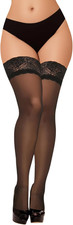 Black Thigh High Stockings for Women – Lace Top Sexy X-Large
