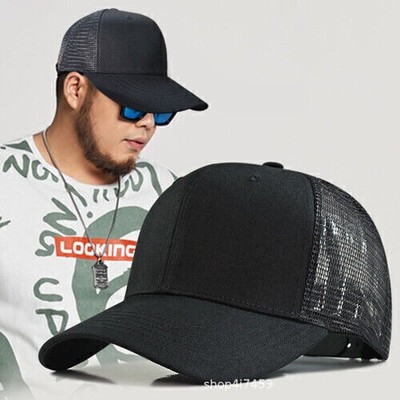 XXL Oversize Plain Baseball Cap Damen Herren Trucker Mesh Mütze für einen großen/großen Kopf