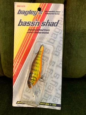 Vintage Bagley's Bassn' Shad Crankbait *Balsa Wood*Made in USA*NIP* D92-DC9