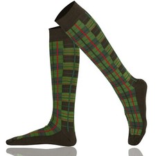 Mysocks Tartan Kniestrümpfe nahtlose Zehenpartie gekämmte Baumwolle