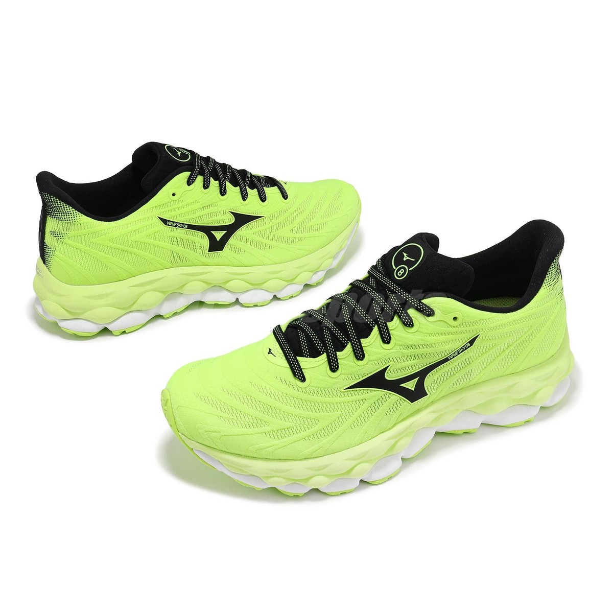 Mizuno Wave Sky 8 Neo Lime Black Men Road Running Shoes Mizuno Wave Sky 8 Neo Lime Black Men Road Running Shoes