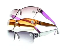 New Half Rim Tinted Lens Anti Reflective Reading Glass Sun Readers +1.0~+4.0