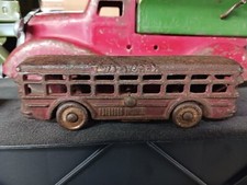 A C WILLIAMS CAST IRON Red TWIN COACH" BUS Arcade Hubley Dent