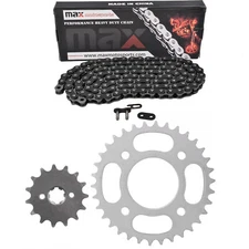 Black Drive Chain and Front Rear Sprockets kit for HONDA MSX125 GROM 125 13-24