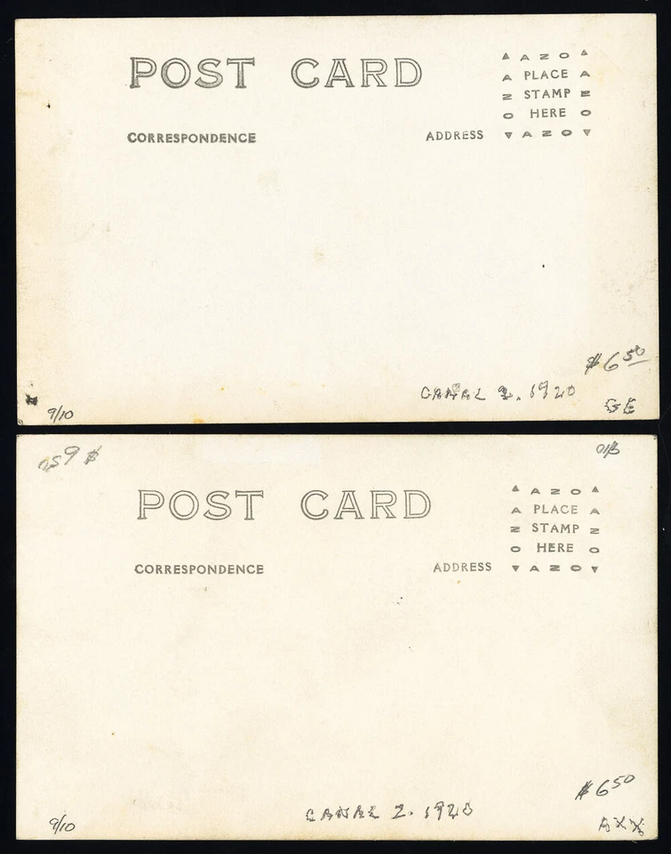 Lote de 2 postales Canal Zone blanco y negro años 20 Foto 2 de 2