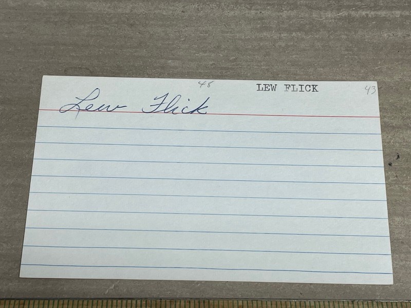 Lew Flick  Signed Autograph    Philadelphia Athletics