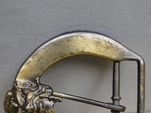Vintage Fu Manchu Mustache Horseshoe Pin Belt Buckle Unique - Picture 6 of 6
