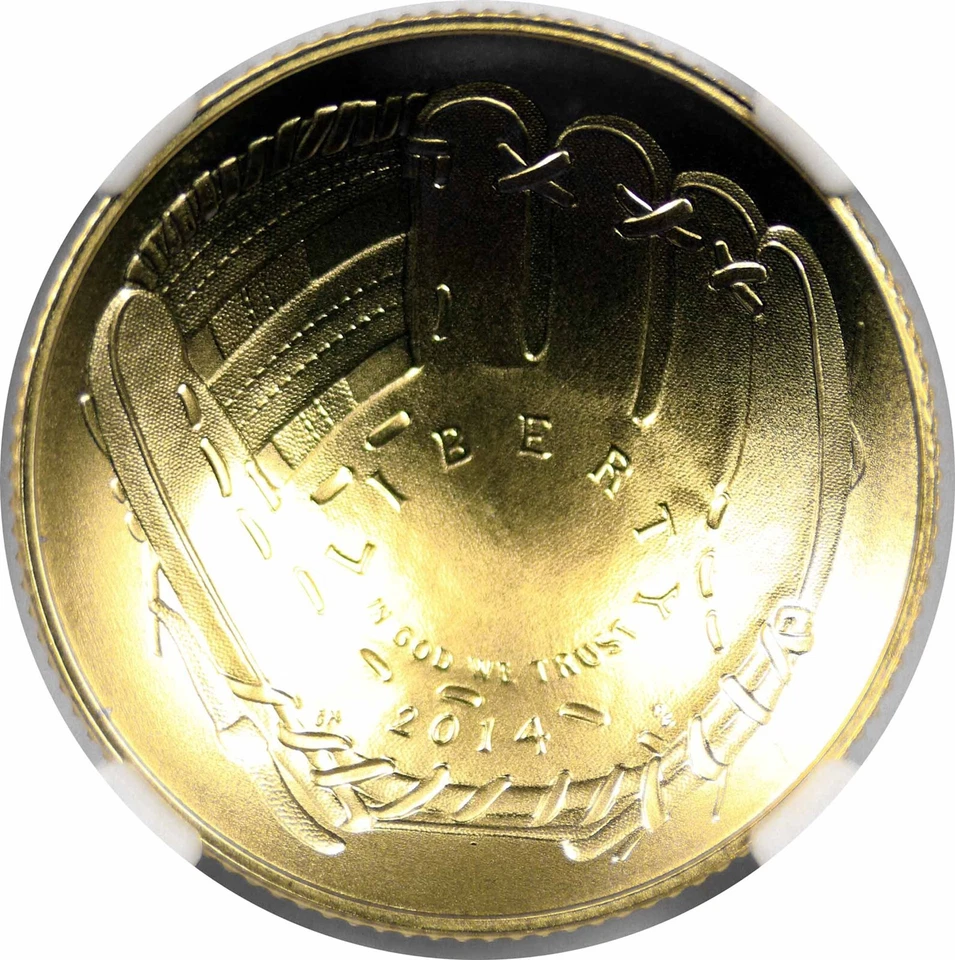 2014-W Baseball Hall of Fame $5 NGC MS 70 Gold Modern Commemorative - Image 3 of 4