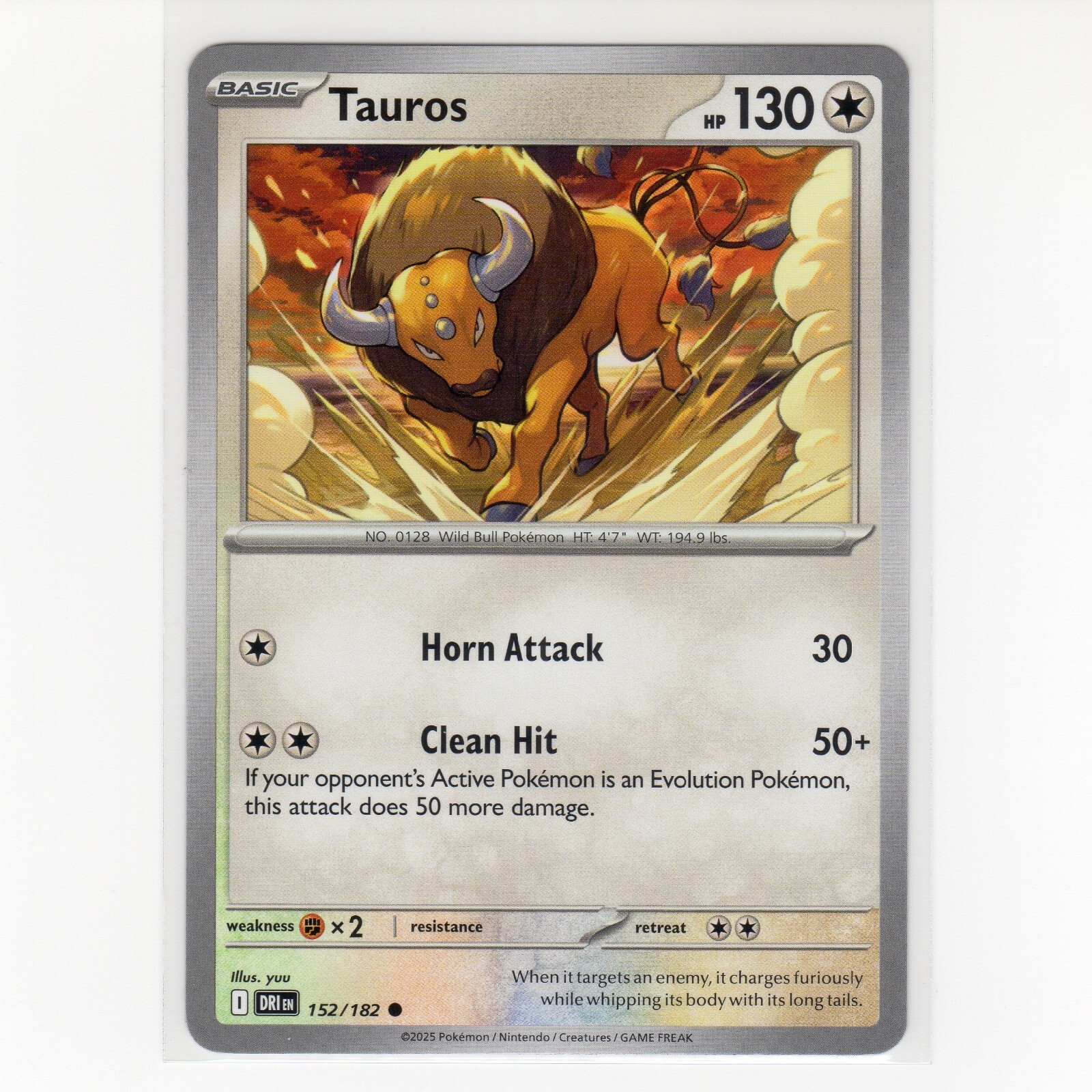 Pokémon TCG Tauros 152/182 Sv10: Destined Rivals Regular Common Card EN-NM 2025